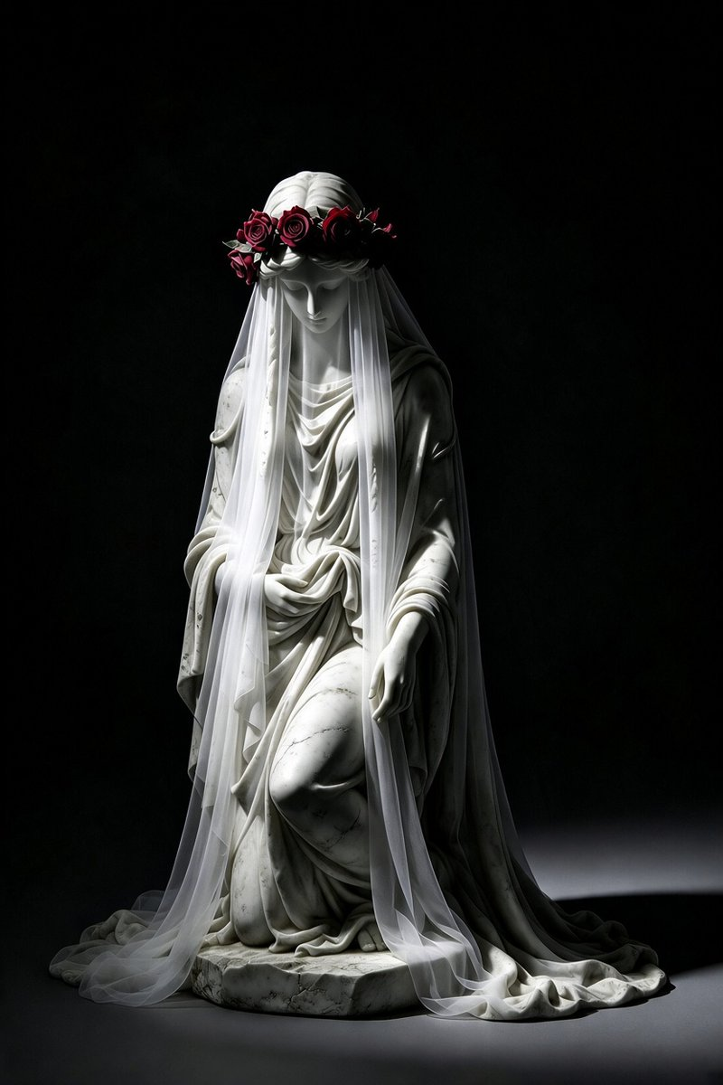 Example generated from “Marble Statue of Kneeling Woman with Rose Crown”