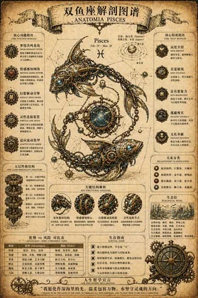 Example generated from “蒸汽朋克射手座解剖图谱”