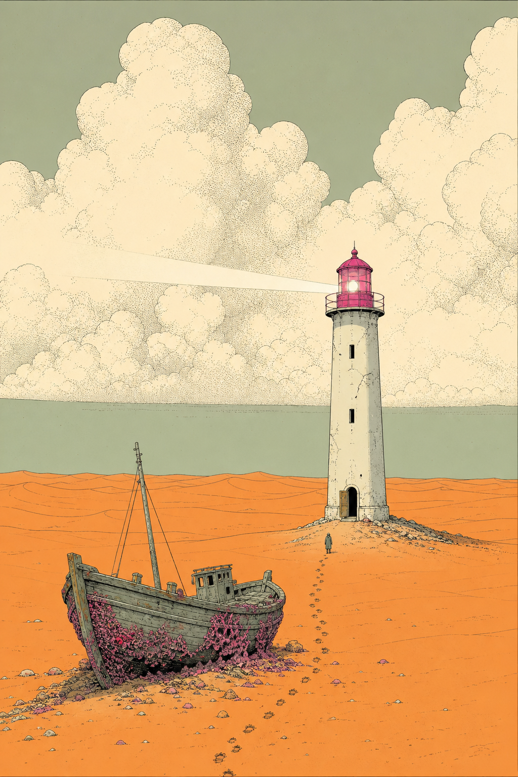 Surreal Desert Lighthouse Comics Concept — Shuryne · MIT