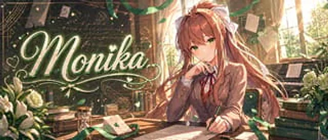 Example generated from “Monika Anime Banner Illustration”