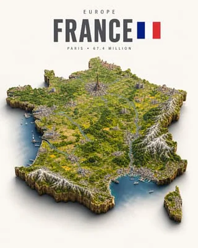 Example generated from “Isometric France Diorama Poster”
