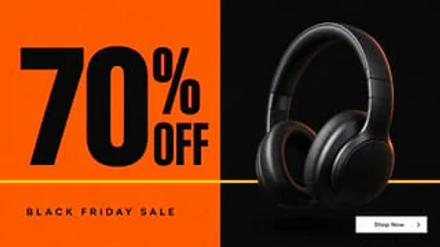 Example generated from “Banner — Black Friday 70% Off Headphones”