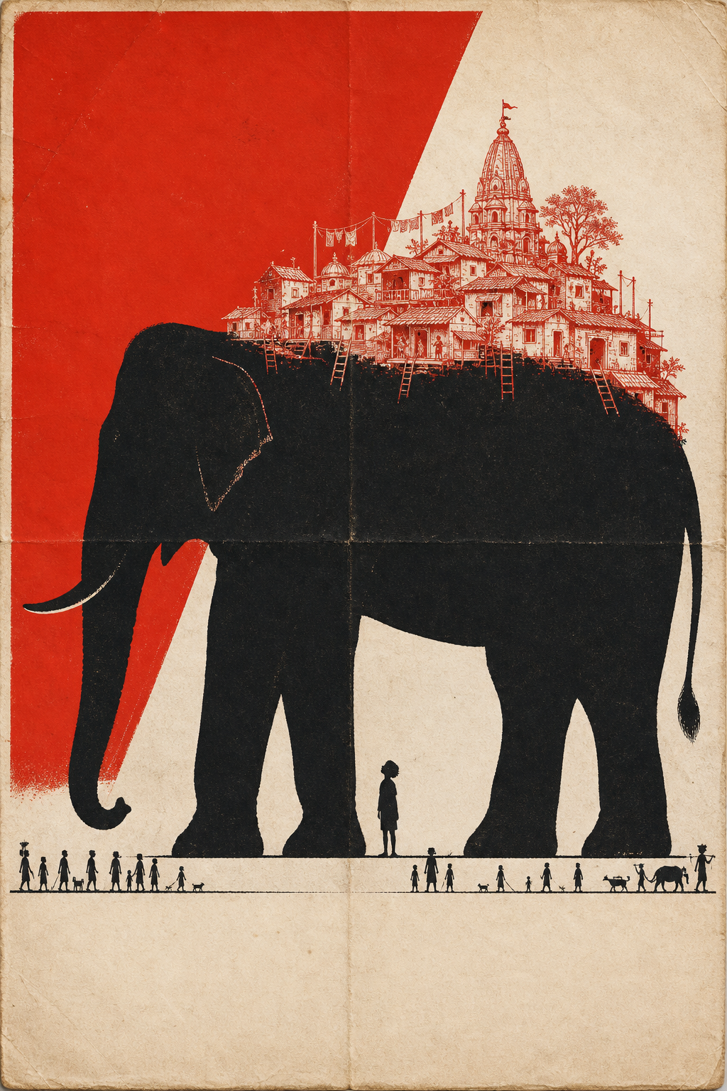 Elephant Carrying a Village Poster Concept — Shuryne · MIT