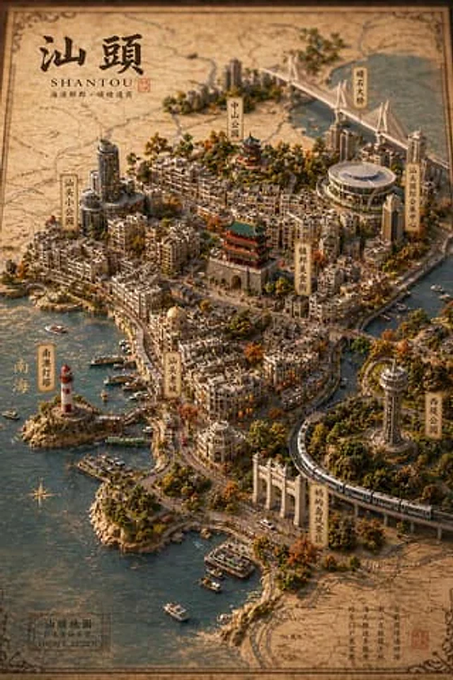 Example generated from “Vintage 3D Miniature City Map”