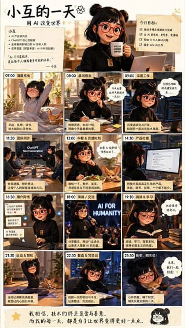 Example generated from “AI Girl Daily Routine Poster”