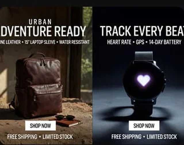 Example generated from “Split-Screen Product Ad Poster”