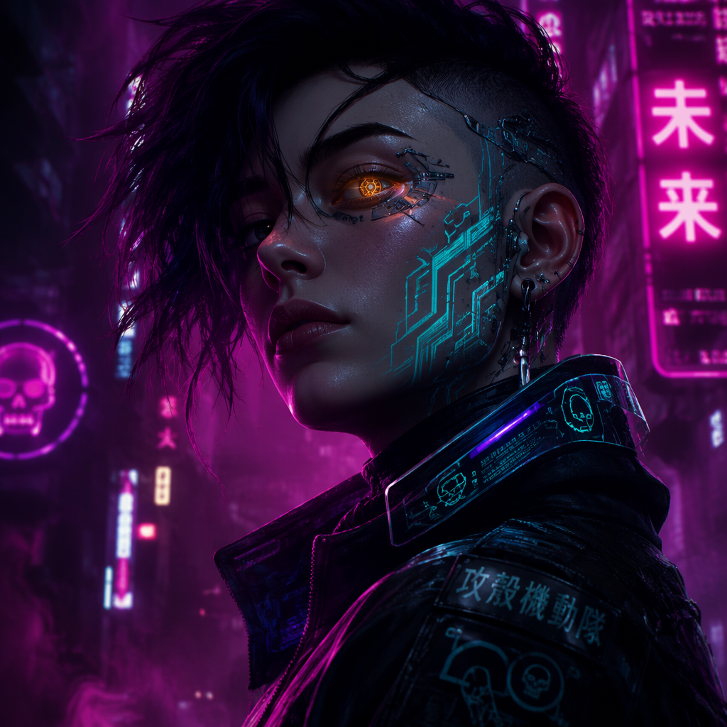 Example generated from “Cyberpunk Netrunner Avatar — API Models · CC BY 4.0”