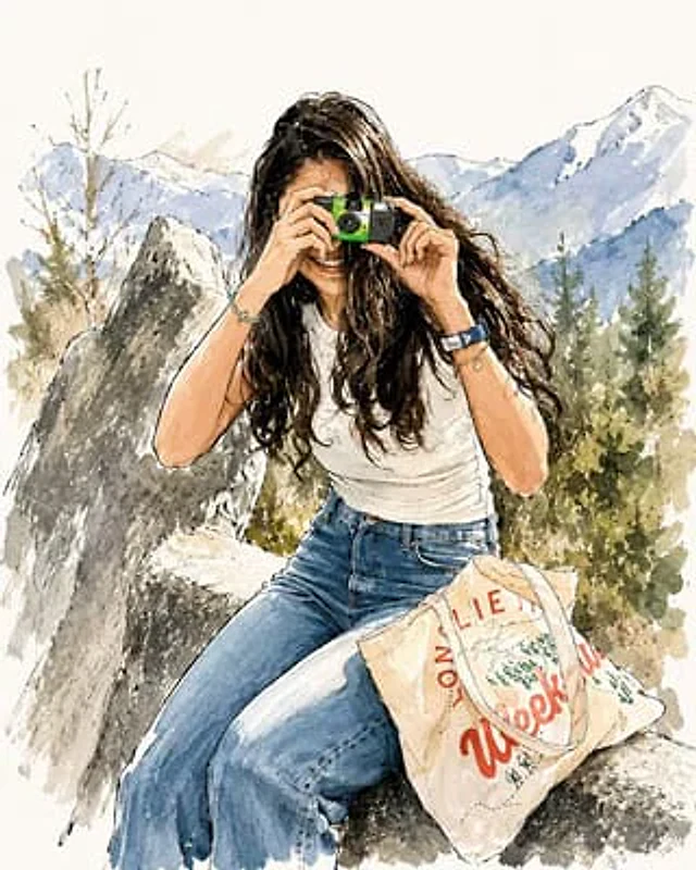 Example generated from “Watercolor Fashion Travel Illustration”