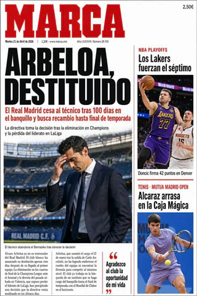Example generated from “Spanish Sports Newspaper Front Page”