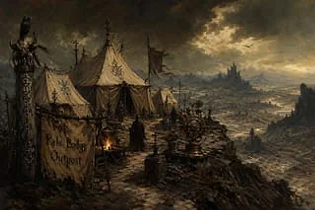 Example generated from “Dark Fantasy Cliffside Outpost”