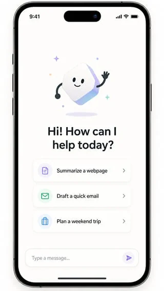 Example generated from “AI Chat App First-Run Screen”