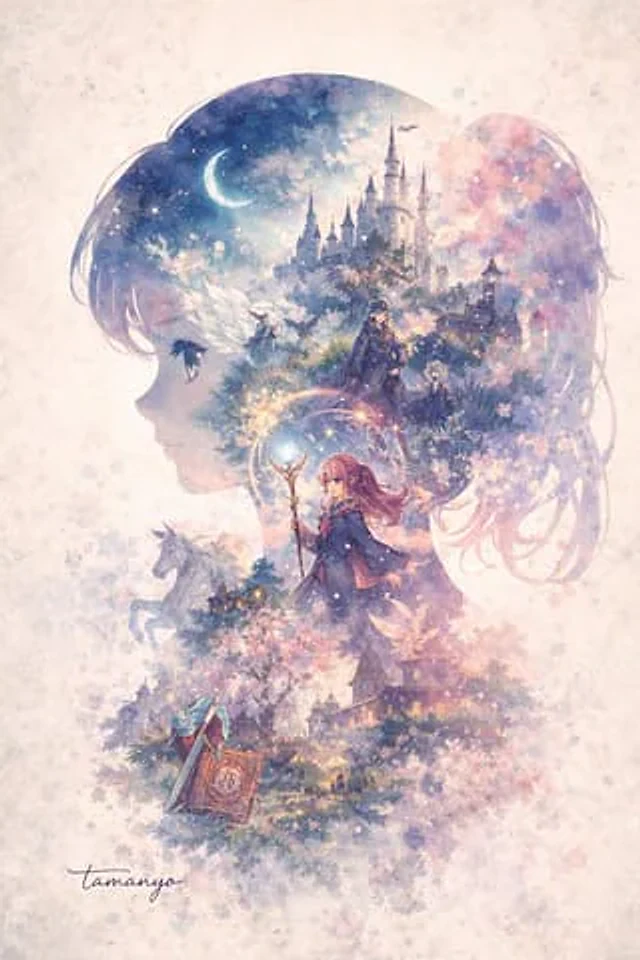 Example generated from “Watercolor Double-Exposure Fantasy Silhouette”