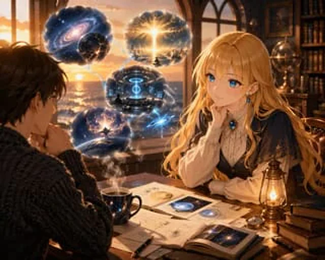 Example generated from “Anime Scholars with Cosmic Holograms”