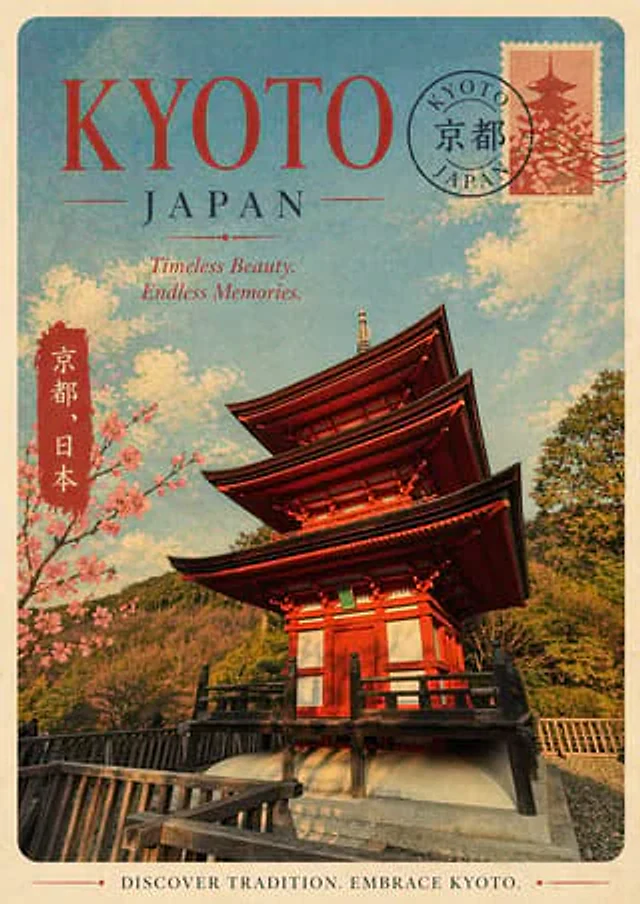 Example generated from “Vintage Kyoto Travel Poster”
