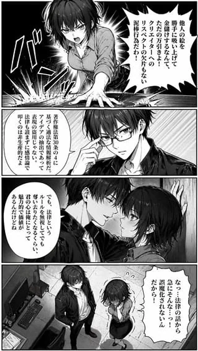 Example generated from “Censored Office Manga Confrontation”