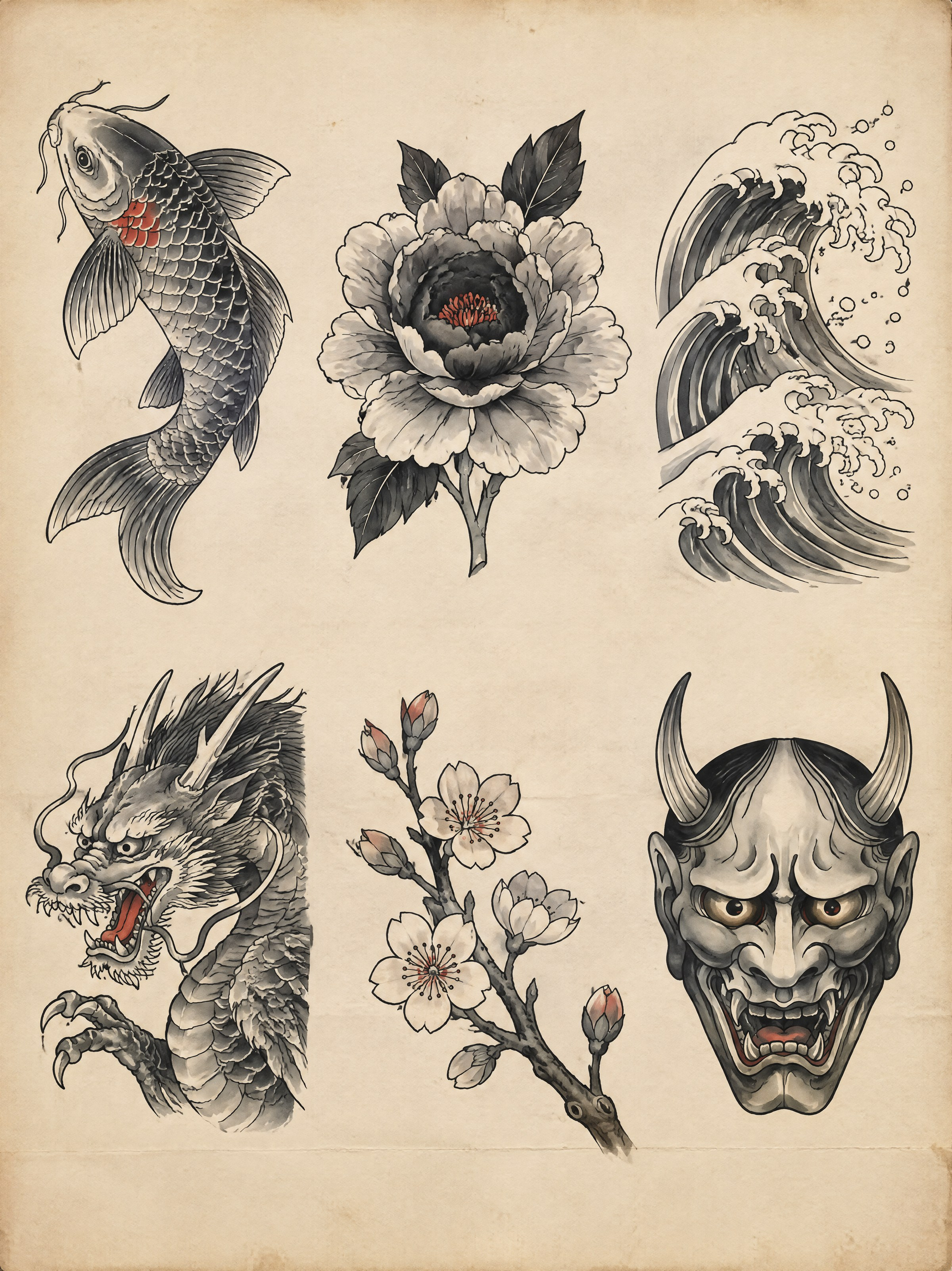 Example generated from “Six-Motif Irezumi Flash Study — Callirra Atlas · CC BY 4.0”