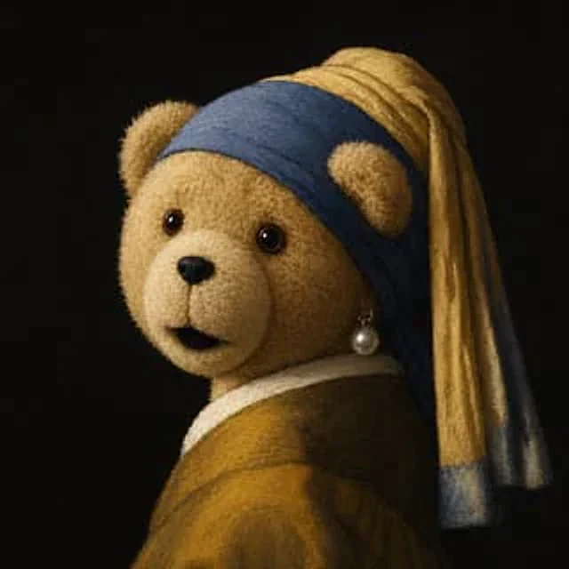 Example generated from “Teddy Bear with a Pearl Earring”