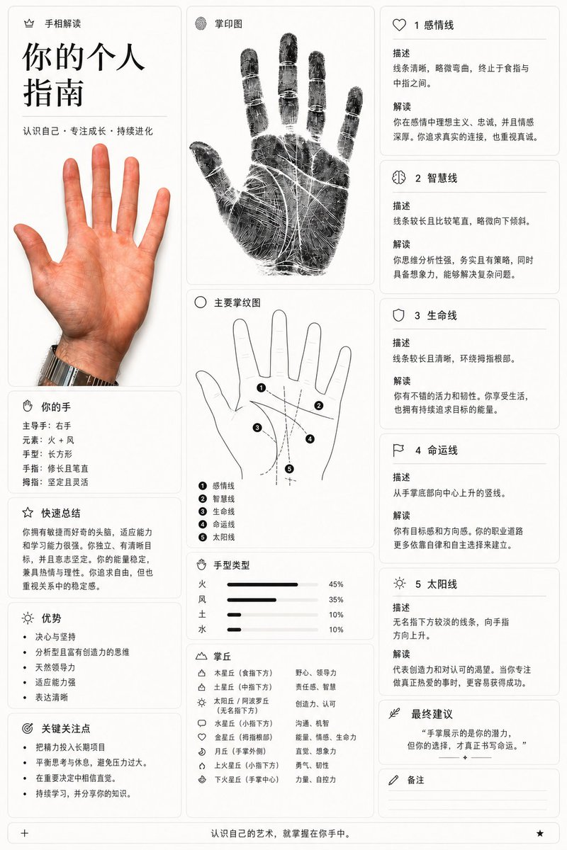 Example generated from “Palmistry Infographic Layout — Entertainment Example”