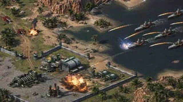 Example generated from “Isometric Coastal Base Under Naval Attack”
