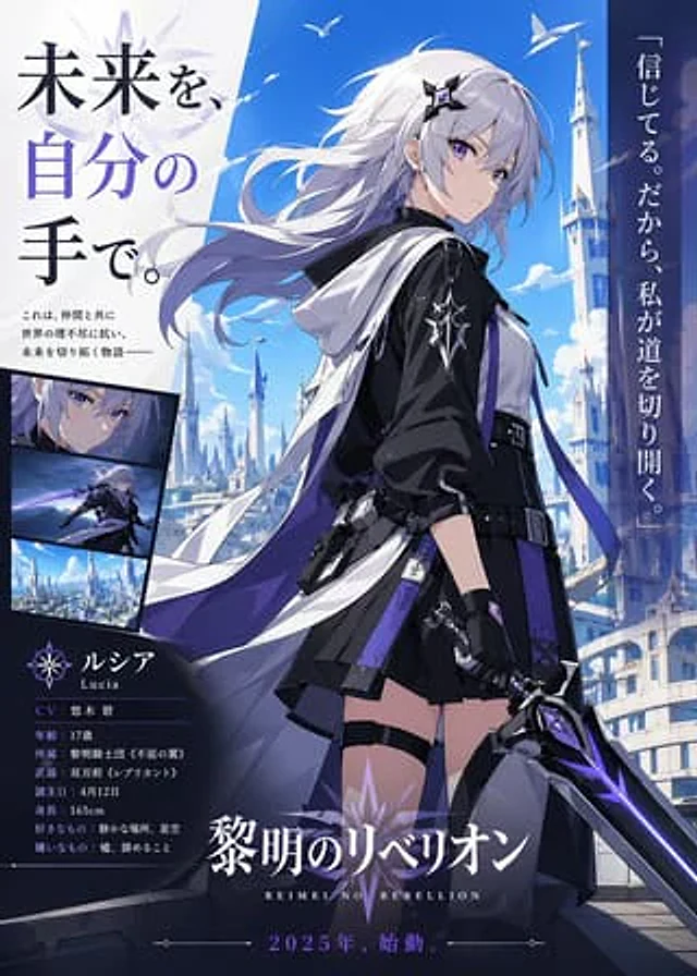 Example generated from “Anime Heroine Promo Poster”