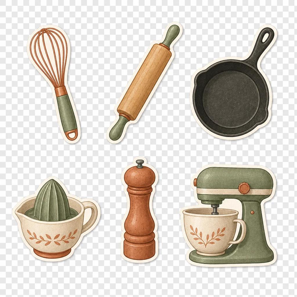 Example generated from “Sticker Pack Of Six Kitchen Tools”