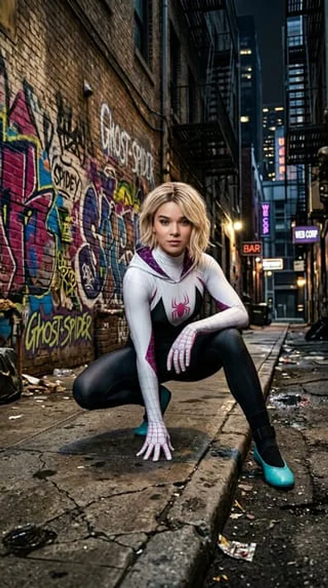 Example generated from “Comic / Storyboard - Editorial Ghost-Spider Urban Portrait”