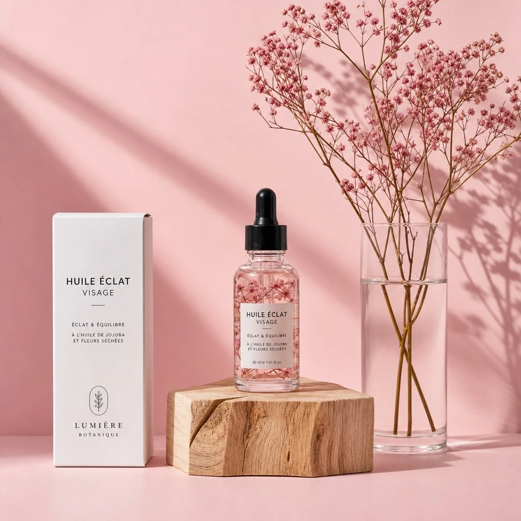Floral Facial Serum Studio Shot — ClawLabs AI · MIT