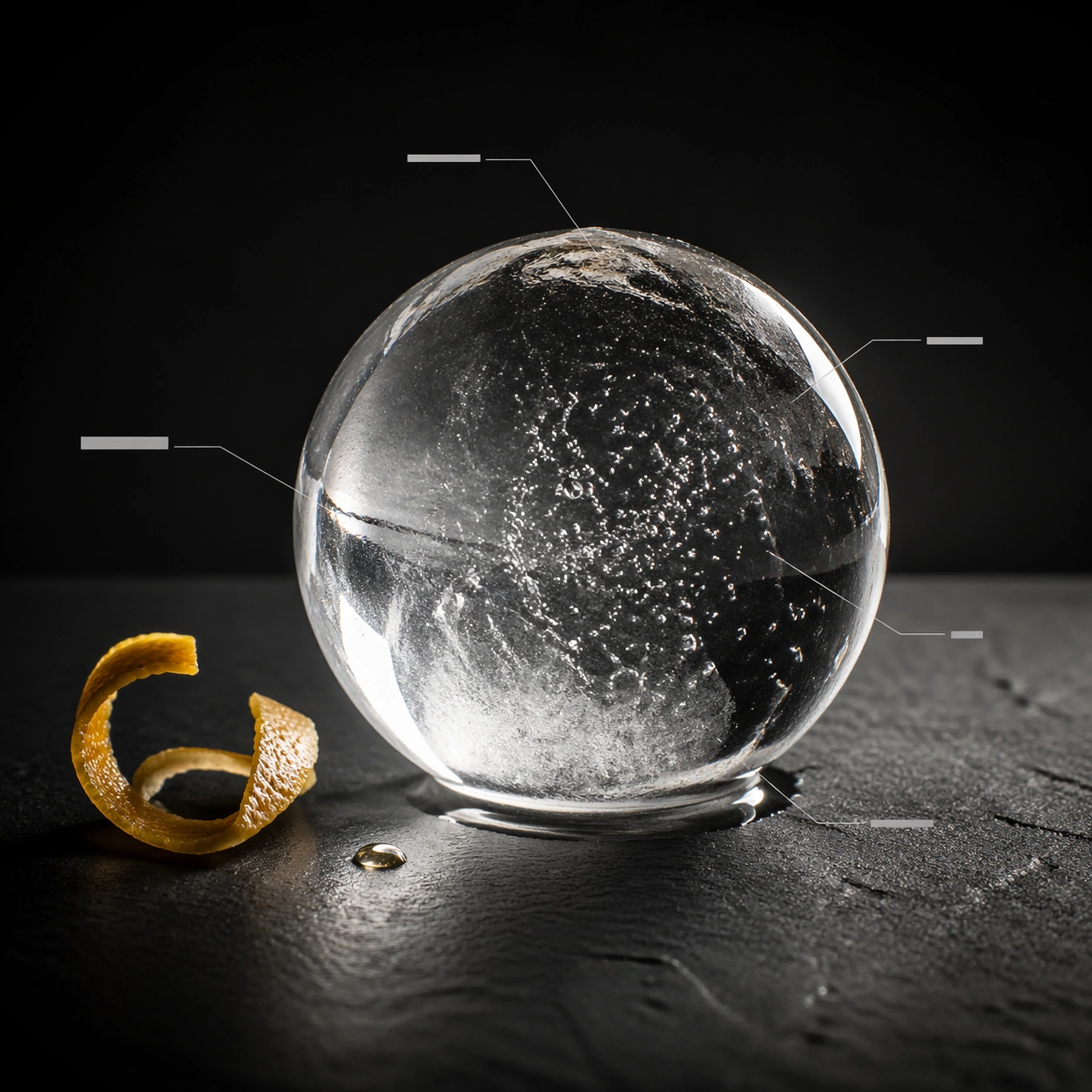 Clear Ice Sphere Editorial Study — ChaosRealmsAI · MIT