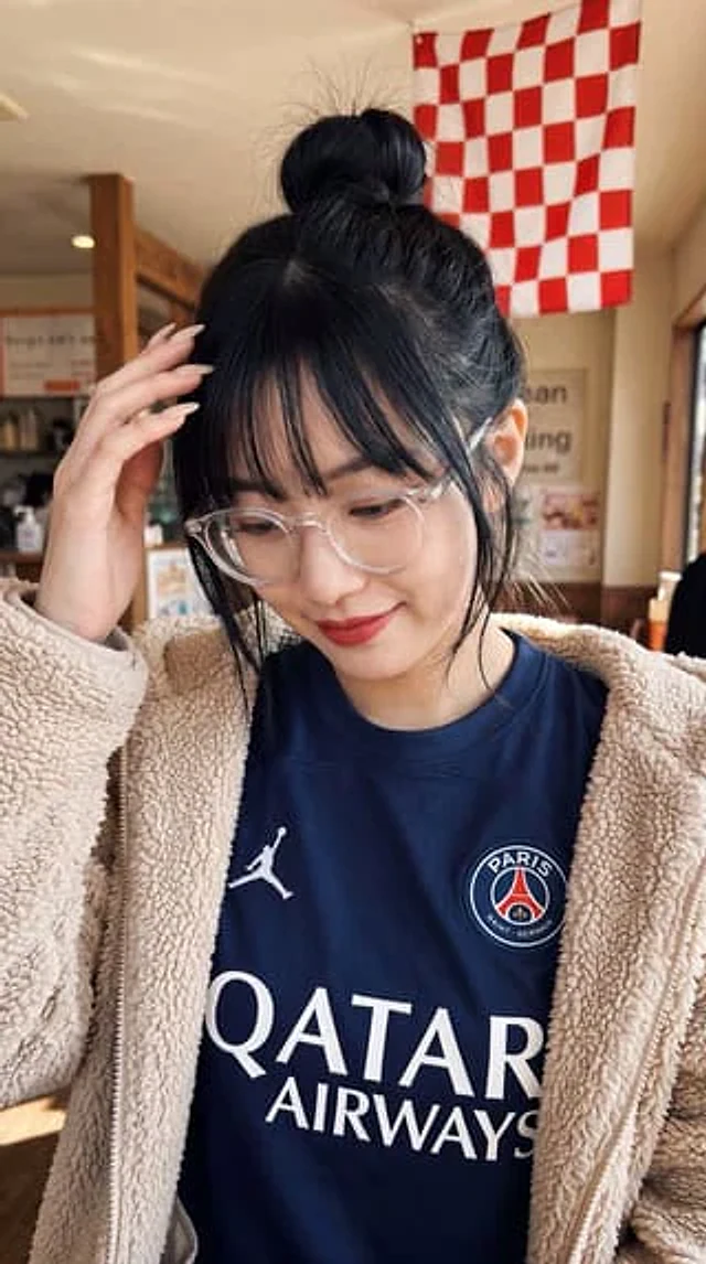 Example generated from “Social Media Post - PSG Jersey Teddy Jacket Selfie”
