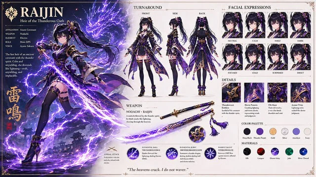 Example generated from “Anime RPG Character Design Sheet”