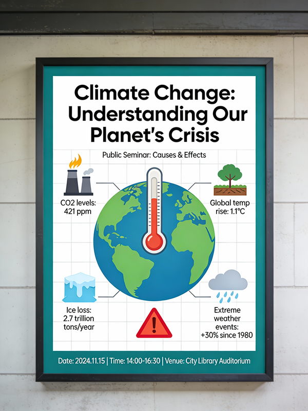 Climate Seminar Poster — Unverified Sample Data
