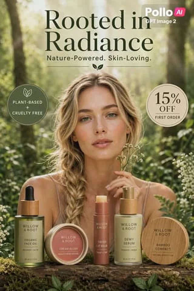 Example generated from “Natural Skincare Forest Ad Poster”