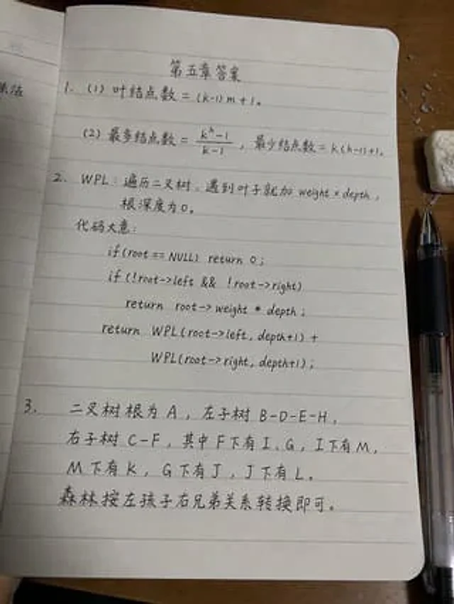 Example generated from “Handwritten Data Structures Homework Photo”