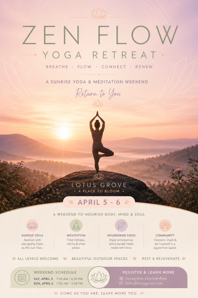 Example generated from “Design illustration · Zen Flow Yoga Retreat — API Models · CC BY 4.0”