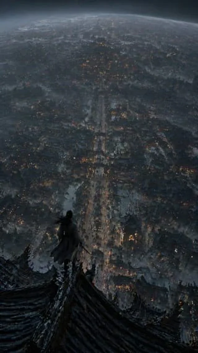 Example generated from “Xianxia Cityscape from God's-Eye View”