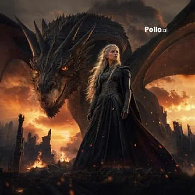 Example generated from “Dragon Queen at Burning Sunset”