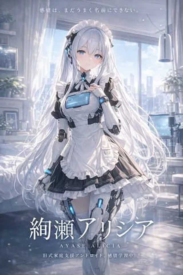 Example generated from “Sci-Fi Android Maid Light Novel Cover”
