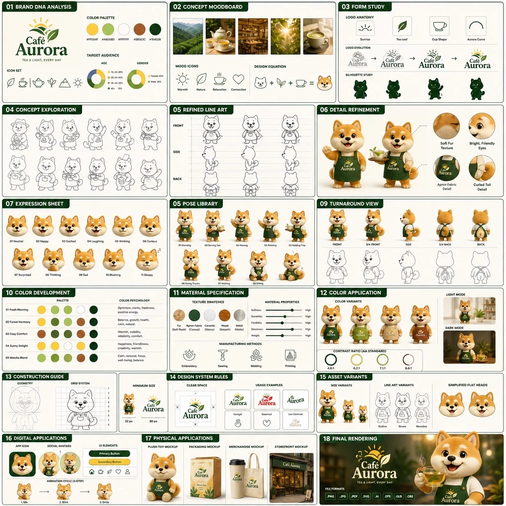 Tea-brand Mascot Design Book — ClawLabs AI · MIT