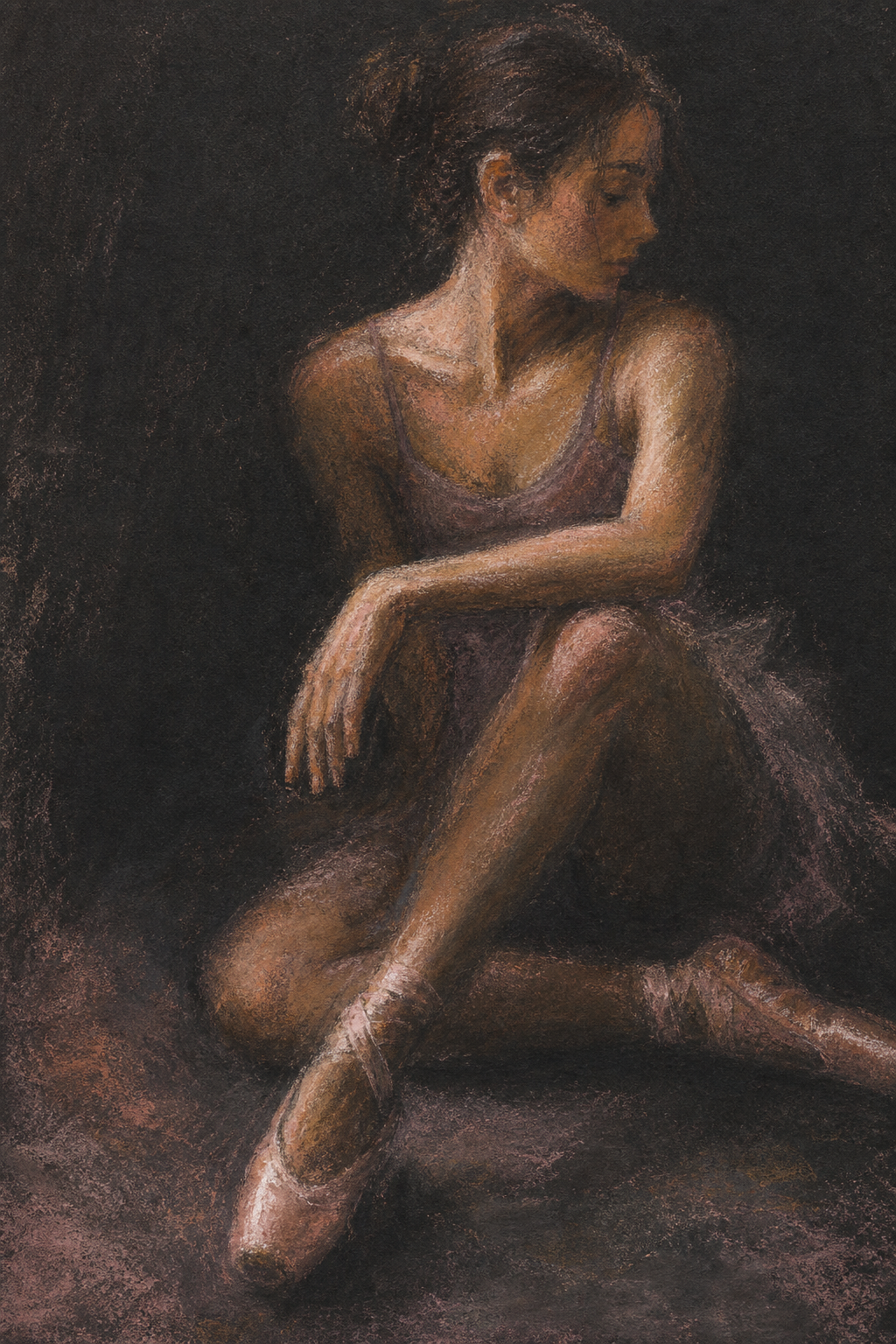 Example generated from “Resting Dancer Chalk-Pastel Study — Shuryne · MIT”