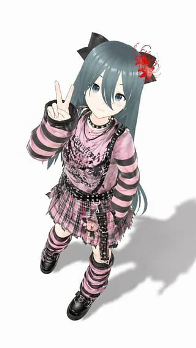 Example generated from “Punk Pink Anime Girl Full-Body Render”