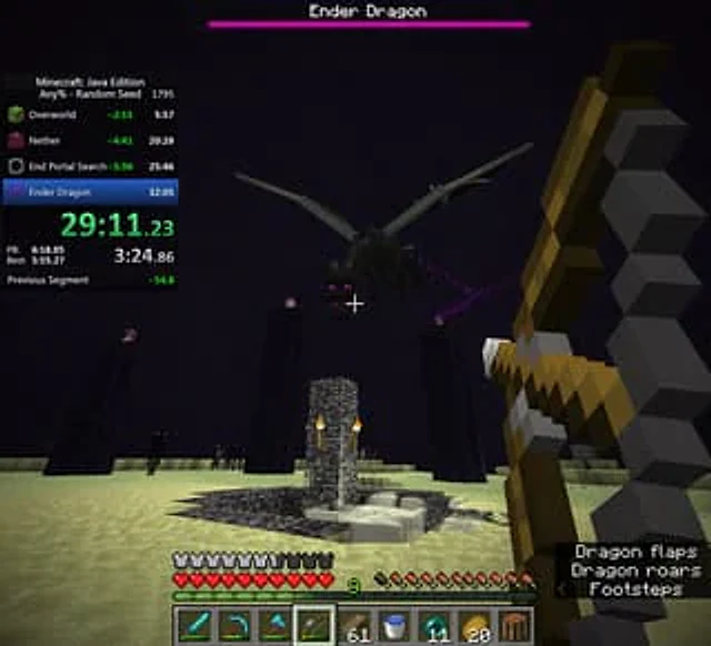 Example generated from “Minecraft Speedrun Screenshot”