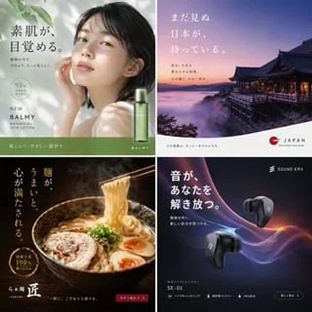 Example generated from “2x2 Japanese Advertisement Grid”