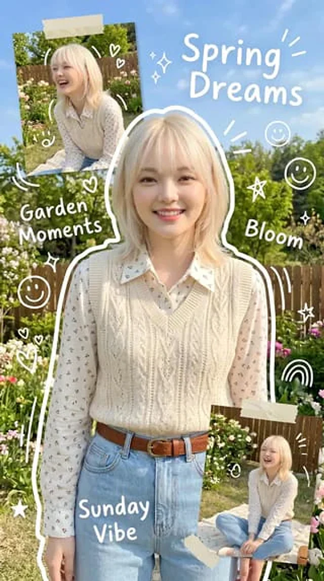 Example generated from “韩系春日 scrapbook 海报”