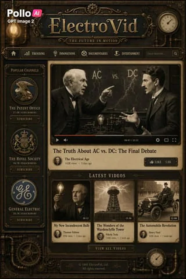 Example generated from “Steampunk Vintage Video Platform UI”