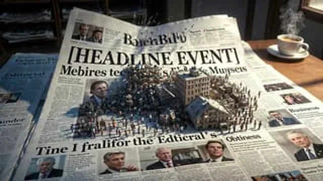 Example generated from “Newspaper Mid-Unfold Diorama Prompt”