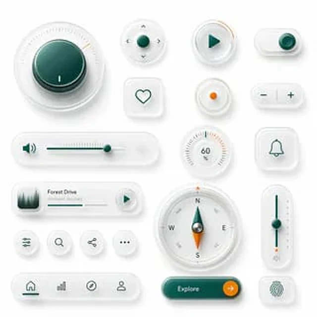Example generated from “Neumorphic Glass UI Kit Board”