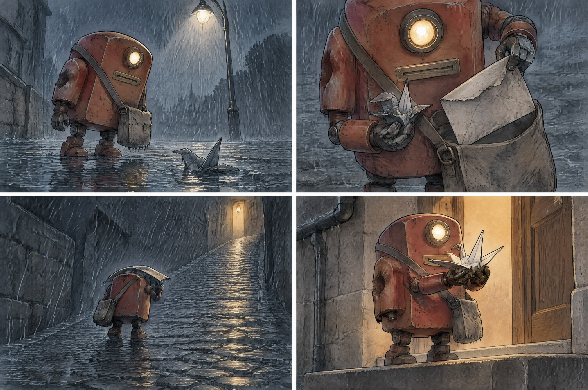 Example generated from “Postal Robot and Paper Crane Comic — Callirra Atlas · CC BY 4.0”