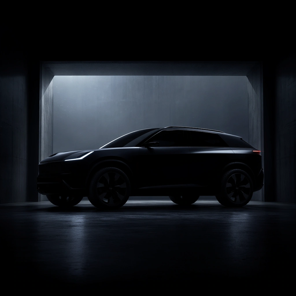 Dark-Garage Vehicle Launch Silhouette — ChaosRealmsAI · MIT