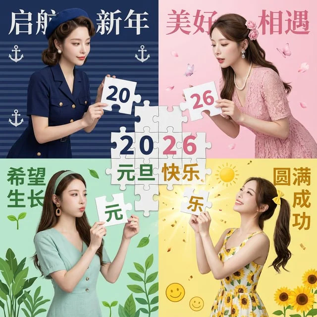 Example generated from “New Year's Day Special: Four-Panel Puzzle for 2026 Blessing”