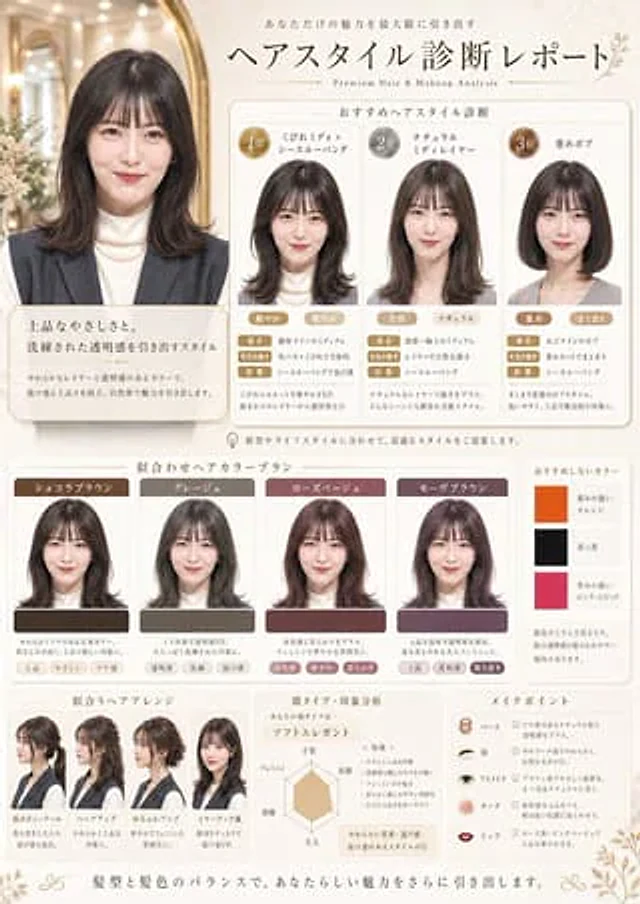 Example generated from “Japanese Hair Diagnosis Salon Poster”